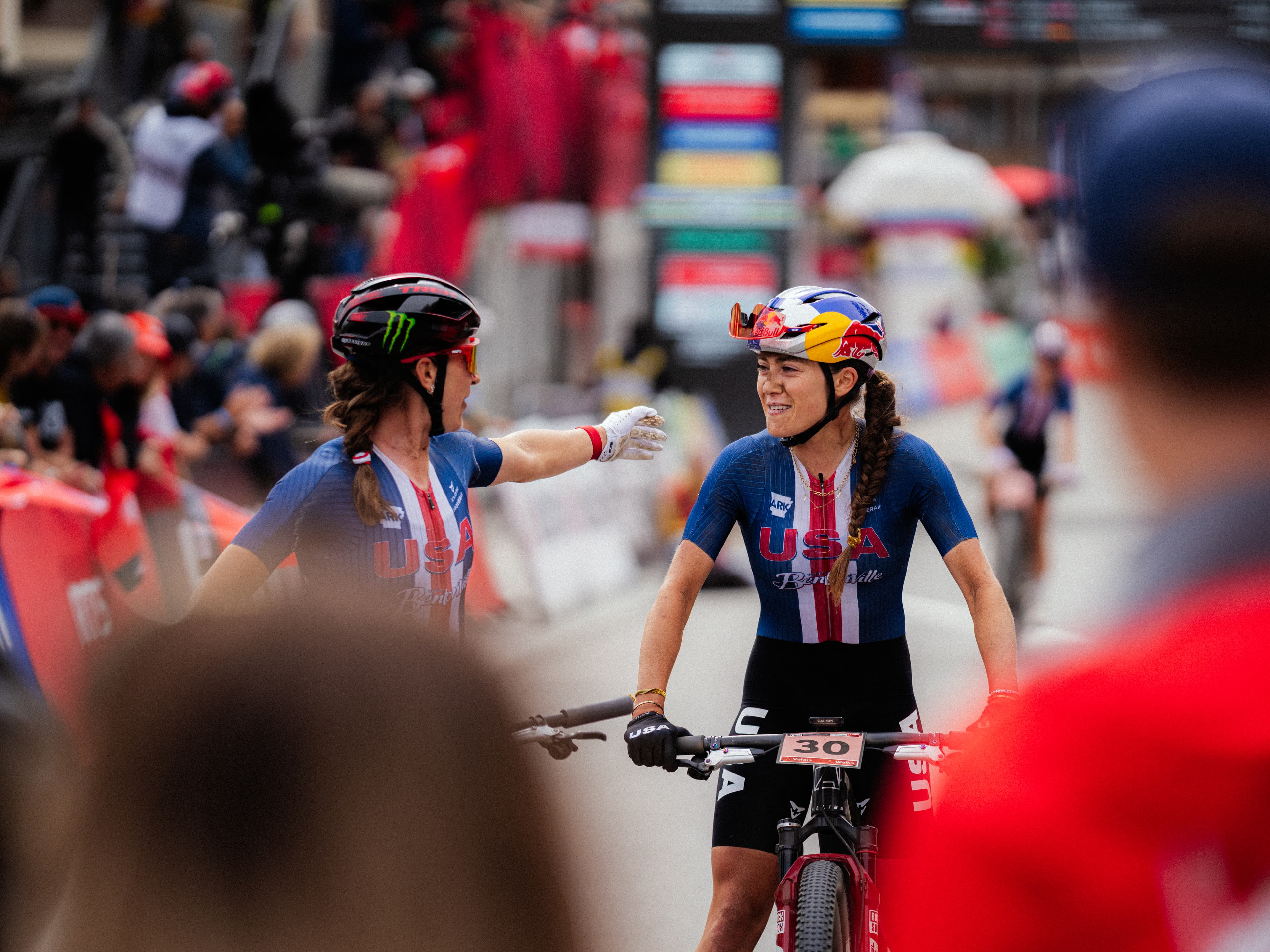 Background of cyclists